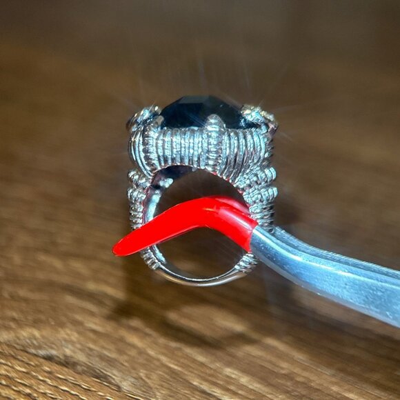 Large Onyx/Cz Ring - Picture 5 of 8
